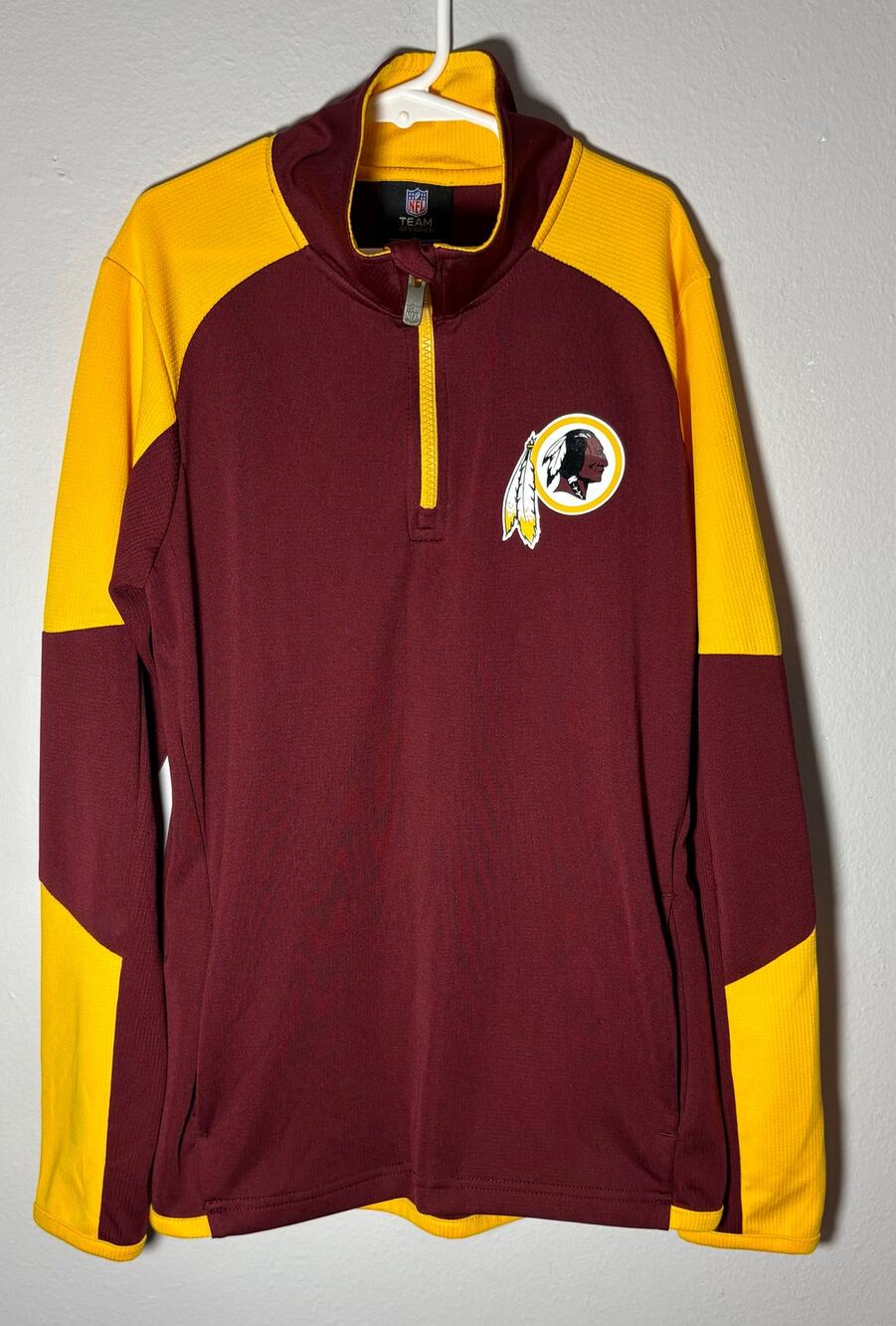 Washington Redskins NFL Youth 1/4 Zip Activewear Lightweight Jacket Burgundy M